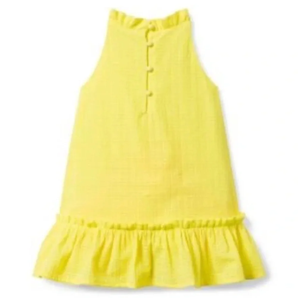 Janie and Jack Girls Yellow Halter Dress (3-6M)